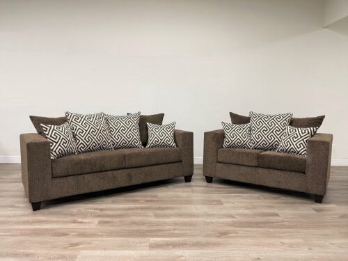 110 - Mocha Sofa & Loveseat