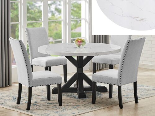 1319RD-5P/1320 VANCE FAUX ROUND TBL/SIDE CHAIRS