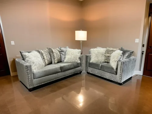 S315 Silver Sofa and Loveseat