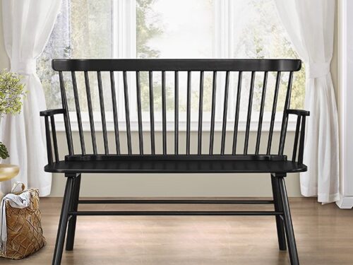 4185-BENCH-BK JERIMIAH SPINDLEBACK BENCH BLACK