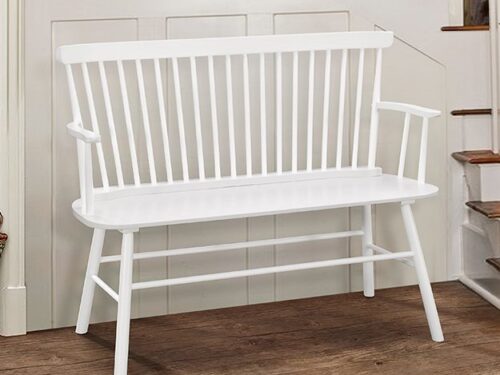 4185-BENCH-WH JERIMIAH SPINDLEBACK BENCH WHITE