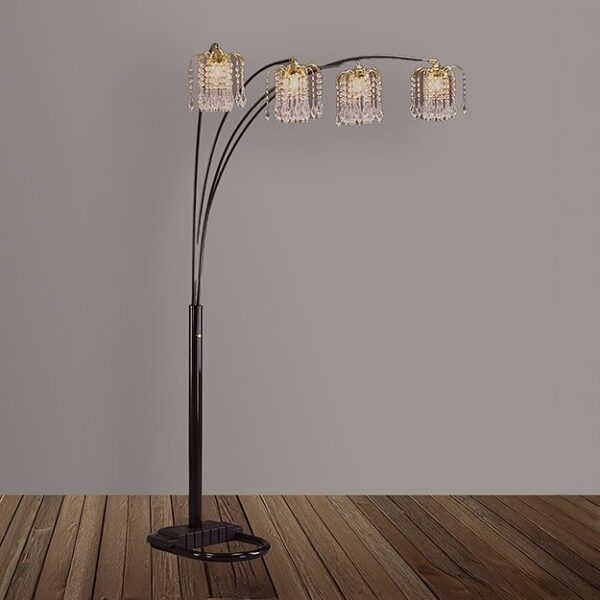 4893BK RAIN DROP ARC LAMP 84"H BLACK