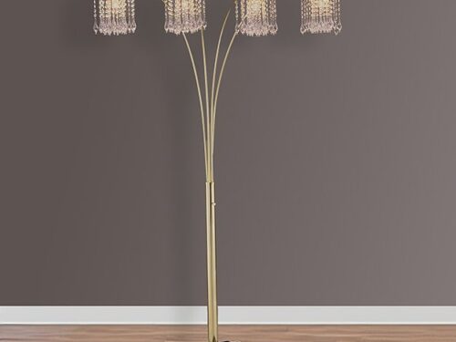 4893G RAIN DROP ARC LAMP 84"H GOLD