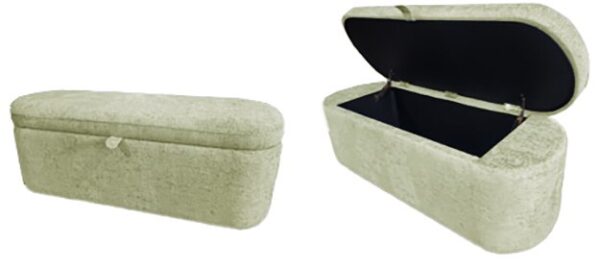 4924GR-BENCH PHILIPA STORAGE BENCH-L.GREEN TWEED