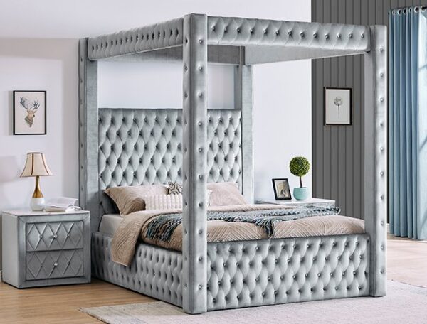 5114GY ANNABELLE CANOPY BED GREY