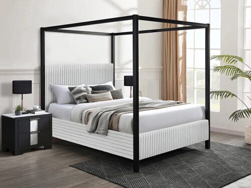 5262LG CORA CANOPY BED LIGHT GREY