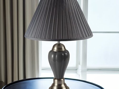 6115GY PORCELAIN LAMP GREY