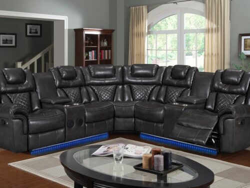 Alexa2023 Grey Reclining Sectional