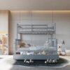 BB23 Twin/Full Bunk Bed w/Twin Trundle Gray
