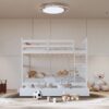 BB31 Full/Full Bunk Bed w/Twin Trundle White