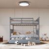 BB33 Full/Full Bunk Bed w/Twin Trundle Gray