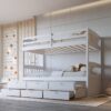 BB41 TWIN/TWIN Bunk Bed w/Twin Trundle + 3 Drawers White