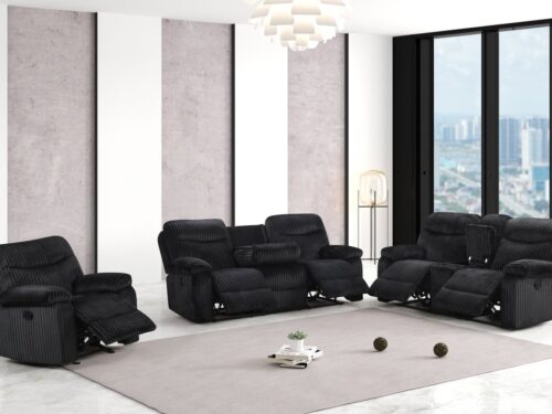 BRAVO - Black 3pc Reclining Set