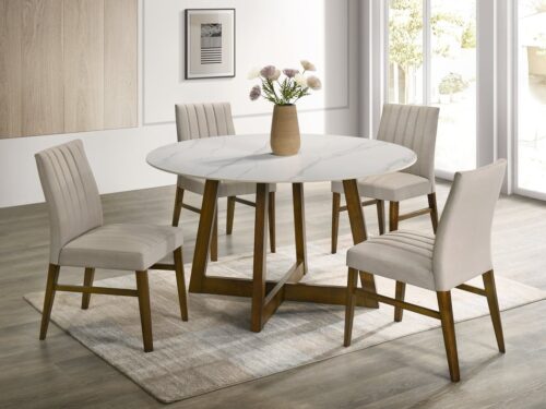 ENZO20 Dark Oak Dining Table + 4 Chair Set