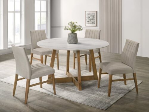 ENZO10 Light Oak Dining Table + 4 Chair Set