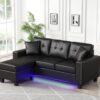 Messi Black PU - Reversible Sectional