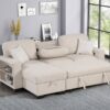 Pacific Beige Reversible Sectional With Pull-Out Bed