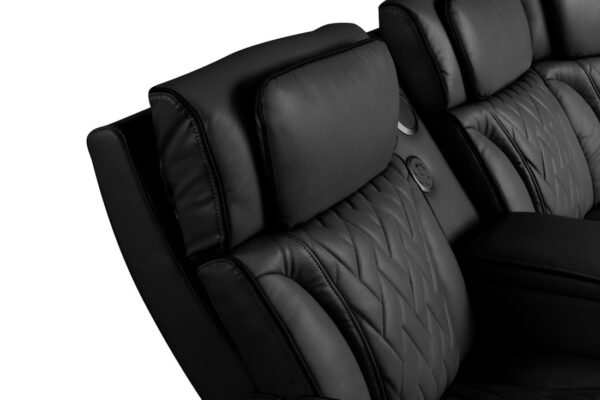 Spain Black Power Reclining Sectional (Power Headrests)